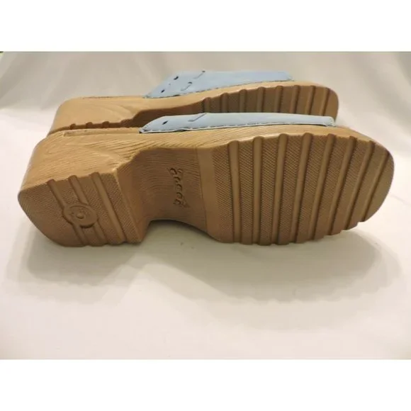 White Mountain Sandals Slip On Clogs Low Heel 9M Comfy Casual Italian Blue Shoes - Picture 4 of 4